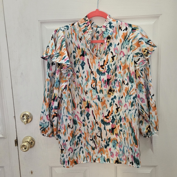 Abstract multicolored blouse - Picture 1 of 5